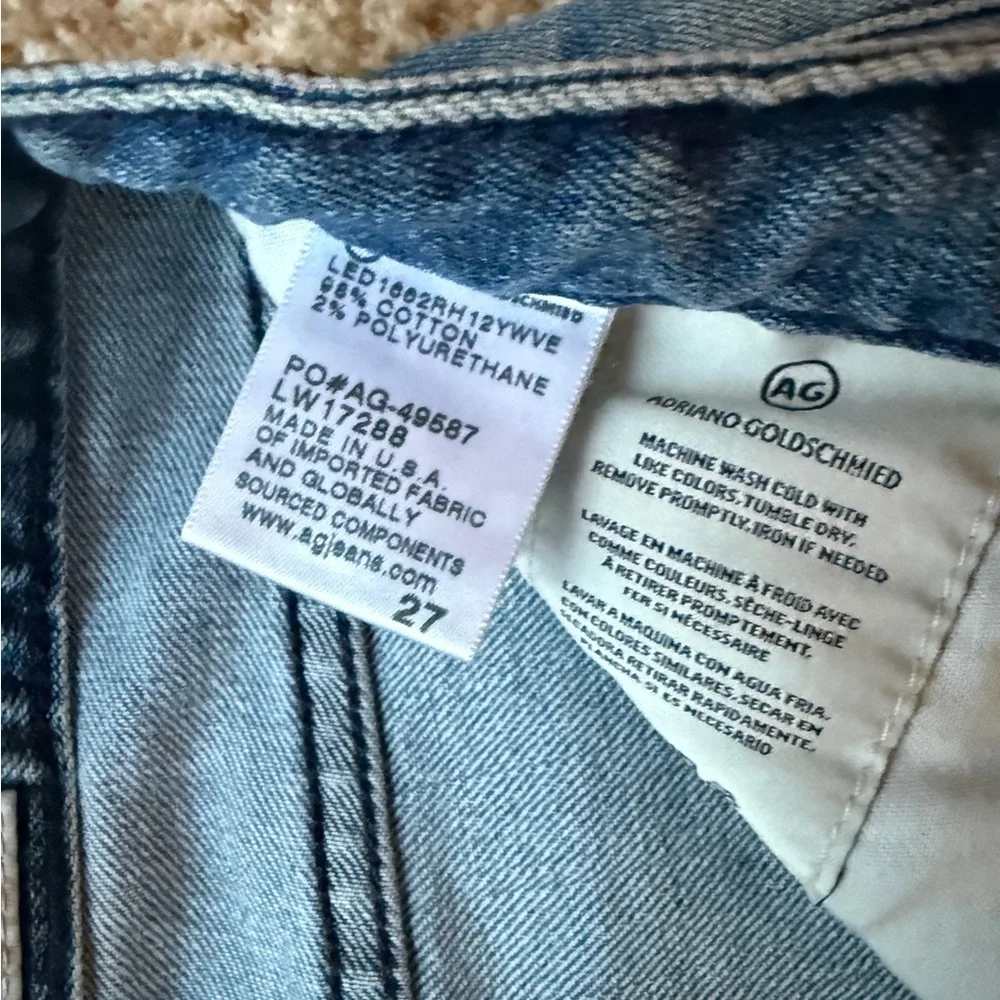 AG Adriano Goldschmied The Jodi Crop Blue Wash Size 27 - Picture 2 of 4